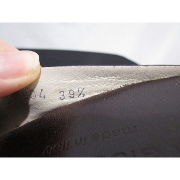 Attilio Giusti Leombruni Brown Leather Slide Wedge Comfy Heels Sz 39.5 EU/8.5 US - Picture 9 of 10